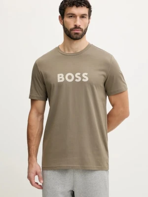 BOSS t-shirt bawełniany T-Shirt RN kolor brązowy wzorzysty 50491706