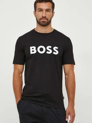 BOSS t-shirt bawełniany kolor czarny z nadrukiem 50495742