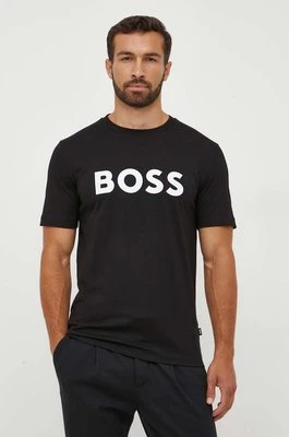 BOSS t-shirt bawełniany kolor czarny z nadrukiem 50495742