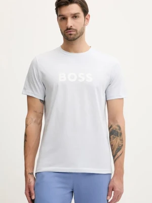 BOSS t-shirt bawełniany kolor niebieski wzorzysty 50491706