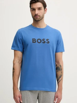 BOSS męski bawełniany T-Shirt RN niebieski