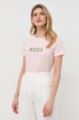 BOSS t-shirt bawełniany kolor różowy 50468356