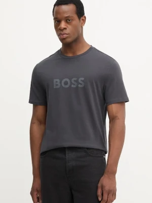 BOSS t-shirt bawełniany kolor szary wzorzysty 50491706