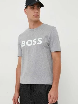 BOSS t-shirt bawełniany kolor szary z nadrukiem 50495742