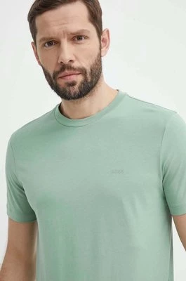 BOSS t-shirt bawełniany kolor zielony 50468347