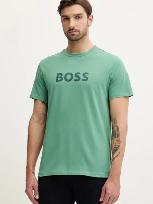 BOSS t-shirt bawełniany kolor zielony wzorzysty 50491706