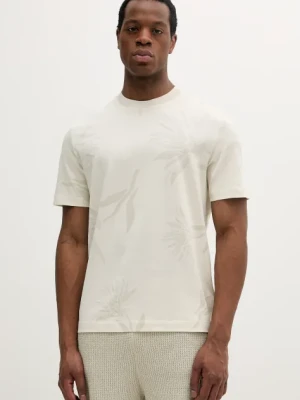 BOSS t-shirt bawełniany męski kolor beżowy wzorzysty 50536757