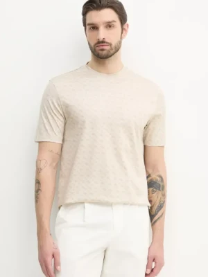 BOSS t-shirt bawełniany męski kolor beżowy wzorzysty 50539303