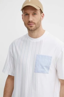 BOSS t-shirt bawełniany męski kolor biały wzorzysty 50513418