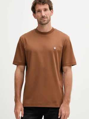 BOSS t-shirt bawełniany męski kolor brązowy gładki 50520298