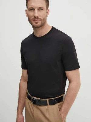 BOSS t-shirt bawełniany męski kolor czarny gładki 50468972