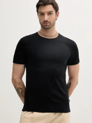 BOSS t-shirt bawełniany męski kolor czarny gładki 50531793