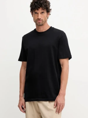 BOSS t-shirt bawełniany męski kolor czarny gładki 50534030