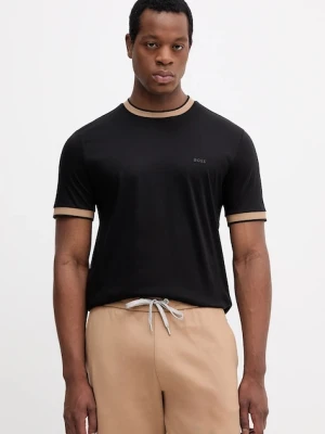 BOSS t-shirt bawełniany męski kolor czarny gładki 50543858