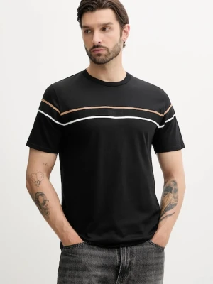 BOSS t-shirt bawełniany męski kolor czarny wzorzysty 50545852