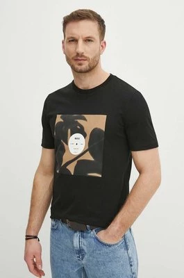 BOSS t-shirt bawełniany męski kolor czarny z nadrukiem 50512132