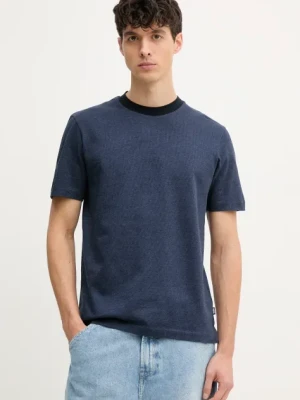 BOSS t-shirt bawełniany męski kolor granatowy gładki 50534030
