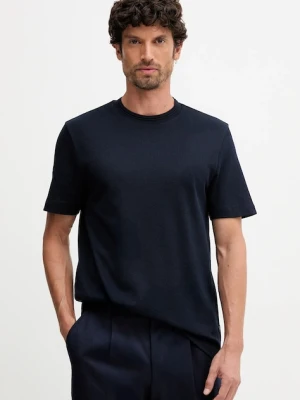 BOSS t-shirt bawełniany męski kolor granatowy gładki 50549601