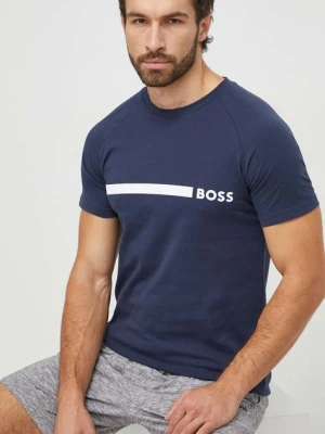 BOSS t-shirt bawełniany męski kolor granatowy 50517970