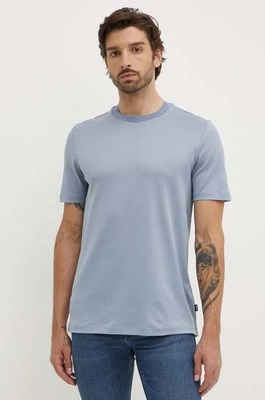 BOSS t-shirt bawełniany męski kolor niebieski melanżowy 50518539
