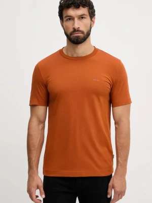BOSS t-shirt bawełniany męski kolor pomarańczowy gładki 50468347