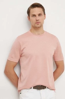 BOSS t-shirt bawełniany męski kolor różowy gładki 50511595