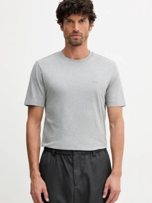 BOSS t-shirt bawełniany męski kolor szary gładki 50468347