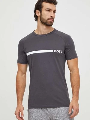 BOSS t-shirt bawełniany męski kolor szary z nadrukiem