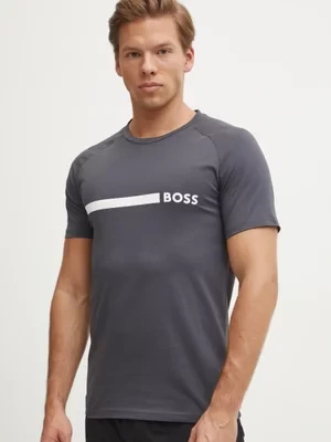 BOSS t-shirt bawełniany męski kolor szary z nadrukiem