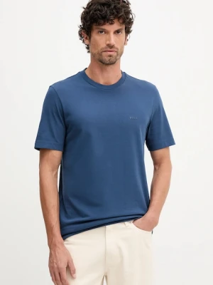 BOSS t-shirt bawełniany męski kolor turkusowy gładki 50468347