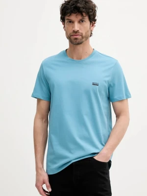 BOSS t-shirt bawełniany męski kolor turkusowy gładki 50531401
