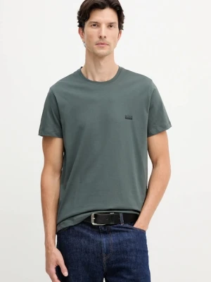 BOSS t-shirt bawełniany męski kolor zielony gładki 50531401