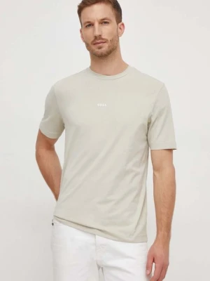 BOSS t-shirt BOSS ORANGE męski kolor beżowy 50473278