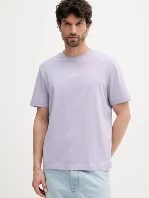 BOSS t-shirt BOSS ORANGE męski kolor fioletowy 50473278