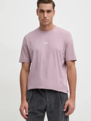 BOSS t-shirt BOSS ORANGE męski kolor różowy 50473278