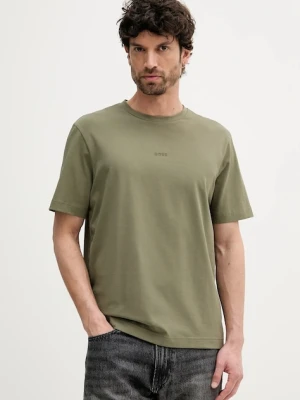 BOSS t-shirt BOSS ORANGE męski kolor zielony z nadrukiem 50473278