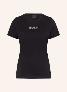 Boss T-Shirt eloga2 Z Ozdobnymi Kamykami schwarz