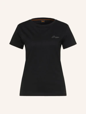 Boss T-Shirt Elove Z Kamyczkami Ozdobnymi schwarz CZARNY