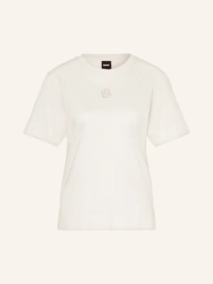 Boss T-Shirt Elpha Z Ozdobnymi Kamykami weiss