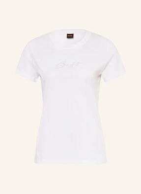 Boss T-Shirt Esogo Z Ozdobnymi Kamykami weiss