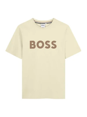 BOSS T-Shirt J52711 S Beżowy Regular Fit