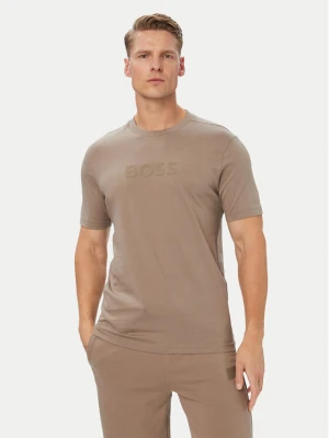BOSS T-Shirt Logo 50553652 Beżowy ciemny Regular Fit