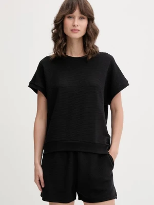 BOSS T-shirt lounge damski z lyocellem BB TEXTURE_Top czarny
