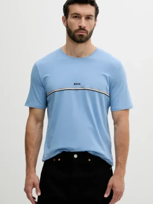 BOSS t-shirt lounge kolor niebieski z nadrukiem