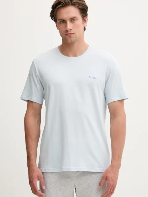 BOSS T-shirt lounge męski bawełniany z elastanem Mix&Match T-Shirt R niebieski