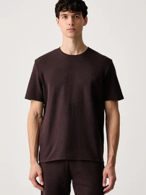 BOSS T-shirt lounge męski Waffle T-Shirt brązowy