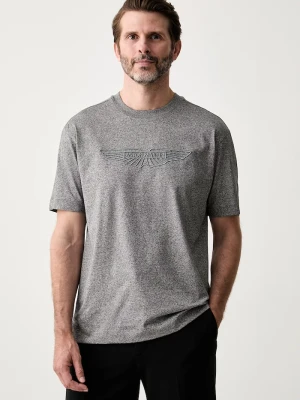 BOSS T-shirt męski bawełniany BOSS x Aston Martin szary