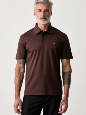 BOSS T-shirt męski bawełniany C-Parris 01 brązowy