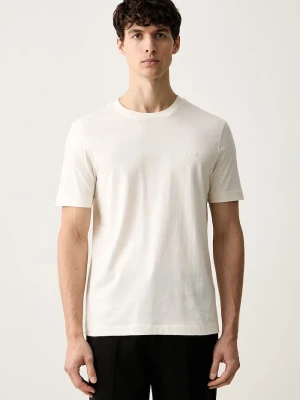 BOSS T-shirt męski bawełniany Thompson beżowy