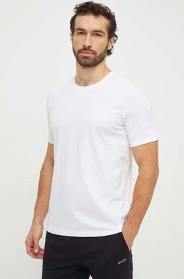 BOSS t-shirt męski kolor biały gładki